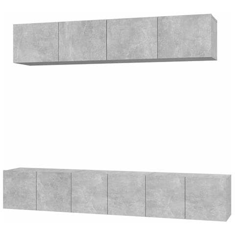 Set Di Mobili Porta Tv 5 Pz Grigio Cemento In Legno Multistrato - Foto 1