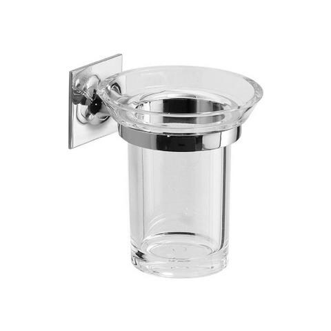 Portaspazzolini Da Muro In Ottone E Cromall Wz10 Gedy Serie Wizard Cromato - Foto 2