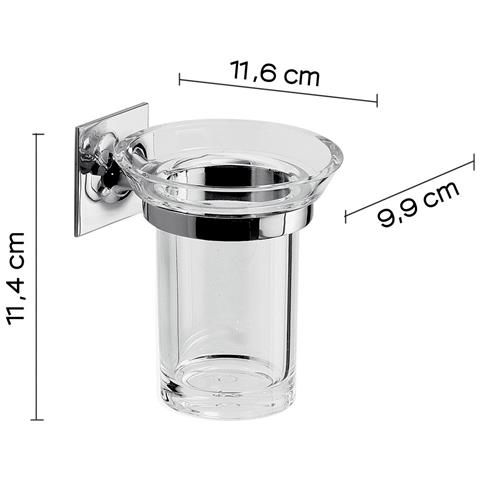 Portaspazzolini Da Muro In Ottone E Cromall Wz10 Gedy Serie Wizard Cromato - Foto 4