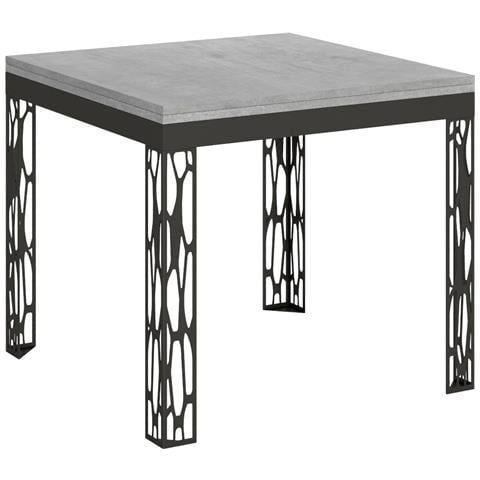 Tavolo Apribile 90x90/180 Cm Ghibli Libra Telaio Antracite - Cemento - Foto 4