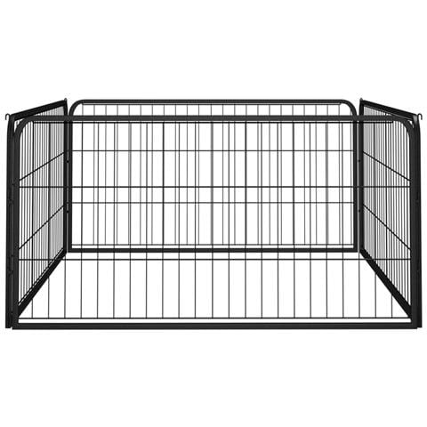 Box Cani A 4 Pannelli Nero 100x50cm Acciaio Verniciato Polvere - Foto 2