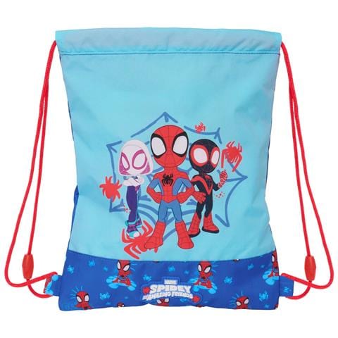 Zainetto Con Cordini Spidey Azzurro 26 X 34 X 1 Cm - Foto 1