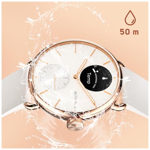 Smartwatch 38mm Monitora Salute Impermeabile Autonomia 30g Scanwatch 2, Rosa Champagne - Foto 2