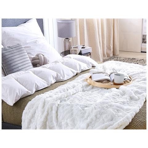 Coperta Tourza Tessuto 180 X 220 Cm Bianco - Foto 1