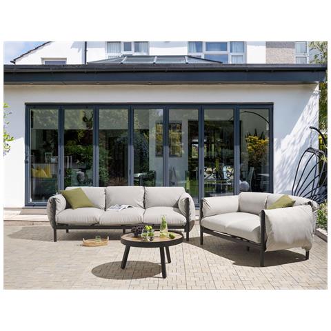 Set Da Giardino Divani 3 Posti E 2 Posti Metallo Grigio Esperia - Foto 1