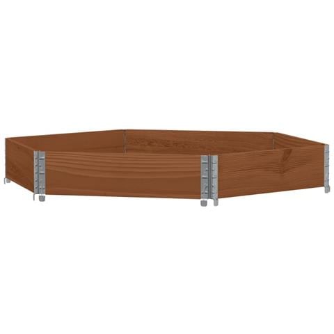 Fioriera Rialzata Esagonale Marrone 160x160 cm Legno di Pino - Foto 2