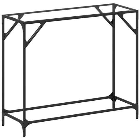 Tavolino Consolle Piano Vetro Trasparente 98x35x81cm In Acciaio - Foto 2