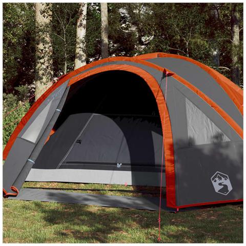 Tenda Da Campeggio A Cupola 4 Persone Arancione Impermeabile - Foto 1