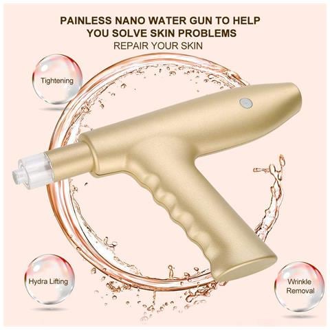 Pistola A Spruzzo Per Iniezione Nano Micro-pin, Indolore, Importatore Di Acqua, Strumento Di Bellezza Per La Rimozione Delle Rughe E L'idratazione (spina Usa 01#) - Oro - Foto 4