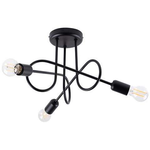 Lampadario Loop 3 Nero Sl. 1434 - Industriale Lampade Da Soffitto Nero 35x45x45 Cm - Foto 1