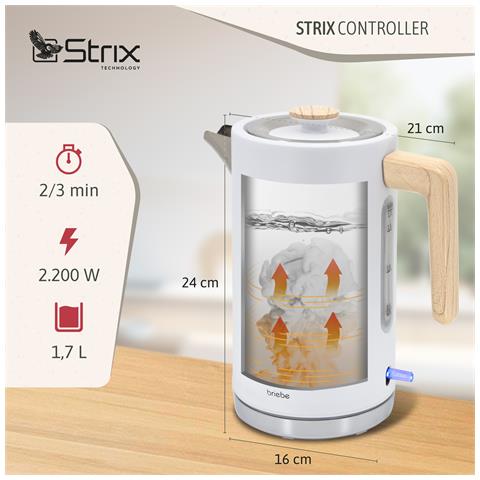 Briebe Skt1167wht Nordic Tostapane A Fessura Larga A 2 Fette+ Bollitore Elettrico 1,7l Senza Bpa 2200w Bianco - Foto 2
