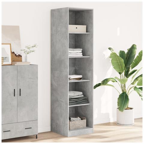 Armadio Grigio Cemento 50x50x200 Cm In Legno Multistrato - Foto 1