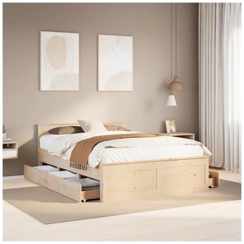 Giroletto Senza Materasso Con Testata 150x200 Cm Massello Pino - Foto 1