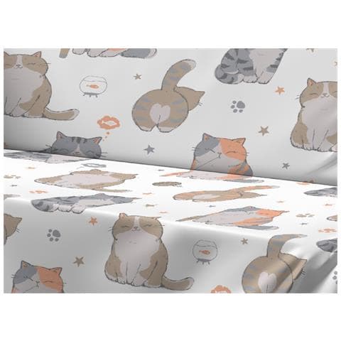 Telo Arredo Granfoulard Copritutto Salvadivano 100% Cotone Dis. Gatti 25 Gi Matrimoniale Gatti 25 - Foto 2