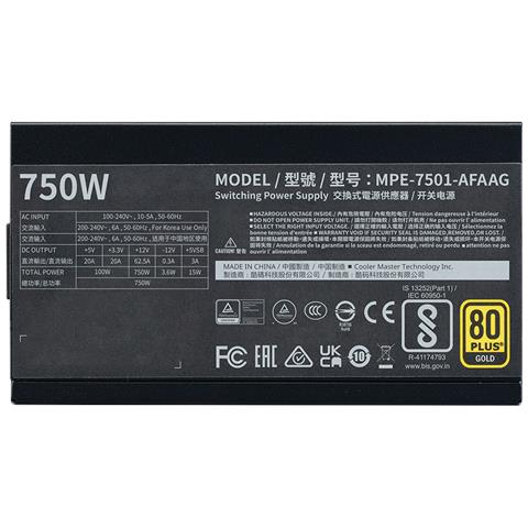 MWE Gold 750 V2 ATX 3.1 alimentatore per computer 750 W 24-pin ATX Nero - Foto 4