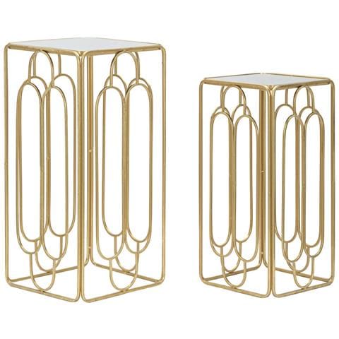 Tavolino Mf558 - Oro - Metallo - 35x35x70 Cm - Foto 1