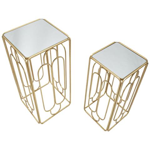 Tavolino Mf558 - Oro - Metallo - 35x35x70 Cm - Foto 2
