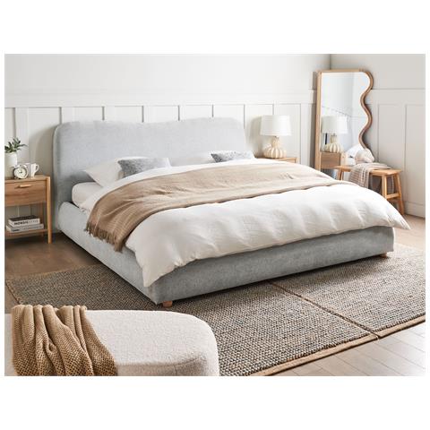 Letto Contenitore Tessuto Blagnac 180 X 200 Cm Grigio Chiaro - Foto 1