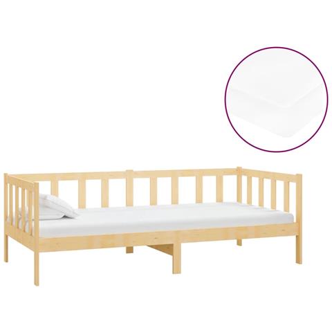 Divano Letto Con Materasso 90x200 Cm Legno Massello Di Pino - Foto 1