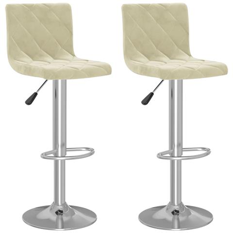 Sedie Da Bar 2 Pz Crema In Velluto - Foto 1