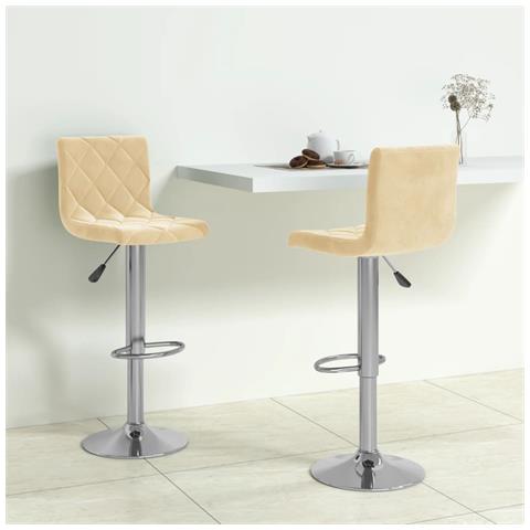 Sedie Da Bar 2 Pz Crema In Velluto - Foto 8