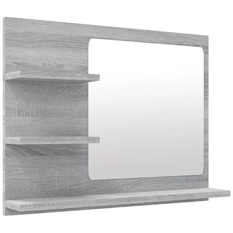 Lusso Casadino -  Specchio Da Bagno Grigio Sonoma 60x10,5x45 Cm Legno Multistrato - Foto 1