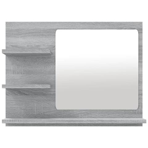 Lusso Casadino -  Specchio Da Bagno Grigio Sonoma 60x10,5x45 Cm Legno Multistrato - Foto 2