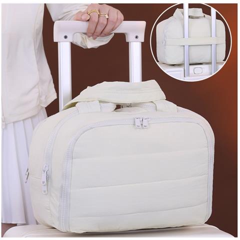 Borsa Per Trucco Da Viaggio Multifunzionale Di Grande Capacità Beige - Foto 2