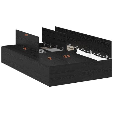 Struttura Letto con Contenitore in Oak Nero 120x190 cm - Foto 1