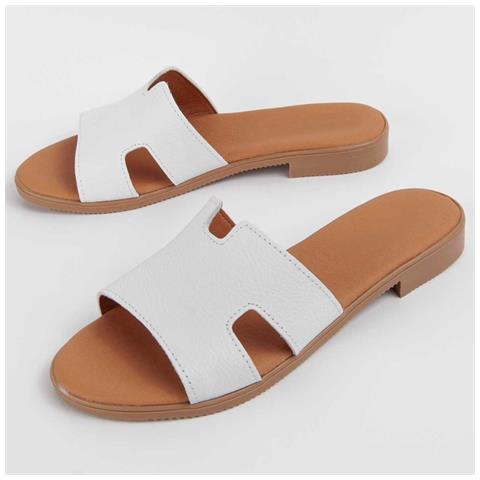 Sandalo Basso Hacca2 Bianco Bianco Pelle Naturale - Foto 1