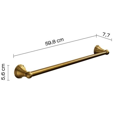 Portasalviette 60 Cm Da Muro In Acciaio Inox E Cromall 7521-60 Serie Romance Bronzo - Foto 2