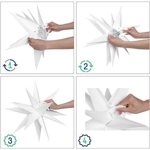 Stella Di Betlemme 3d A Led Puntale Per Albero Di Natale 45x45x35 Cm Bianco - Foto 7