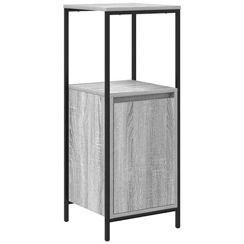 Set di mobili per il bagno con porta 5 pcs Grigio sonoma e Nero - Foto 1