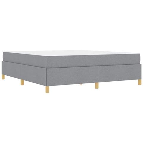 Letto a molle Grigio chiaro e Bianco 180 x 200 cm Tessuto - Foto 1