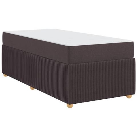 Struttura letto con materasso Marrone scuro 90 x 200 cm Tessuto - Foto 1