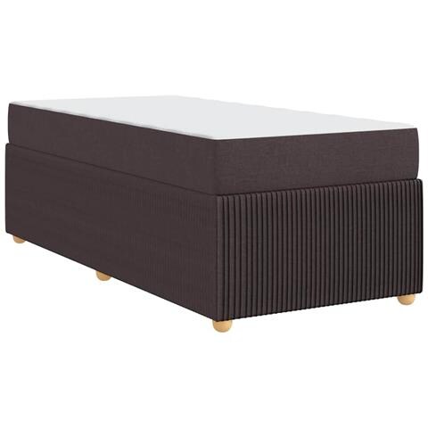 Struttura letto con materasso Marrone scuro 90 x 200 cm Tessuto - Foto 9