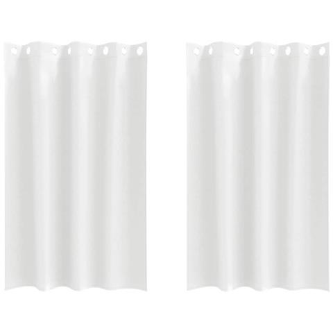 Tende con tende 2 pcs Bianco Puro Poliestere - Foto 1
