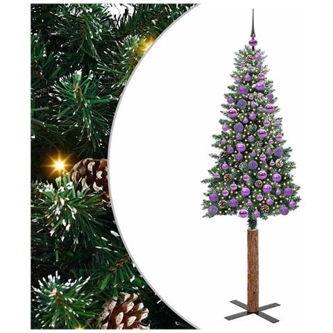Albero di Natale snodato con 300 LED con supporto Verde 180 cm - Foto 1