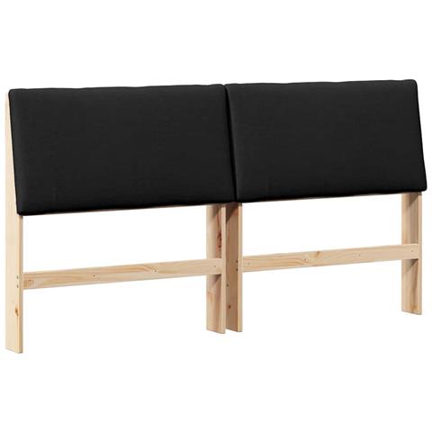Testiera imbottita Nero 180 cm Pino massello - Foto 1