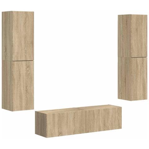 Set mobile TV 6 pcs Rovere Sonoma Legno multistrato - Foto 1