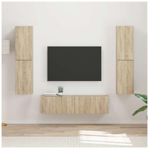 Set mobile TV 6 pcs Rovere Sonoma Legno multistrato - Foto 2