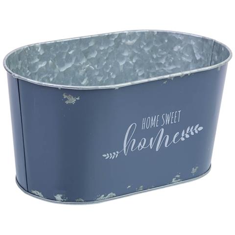 Cestino In Metallo Blu 22,5x13,7x11,3 B20x11 - Foto 1