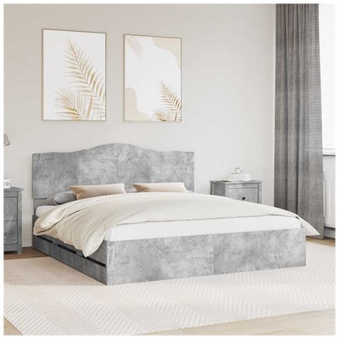 Struttura del letto con cassetto Grigio cemento 180 x 200 cm - Foto 2