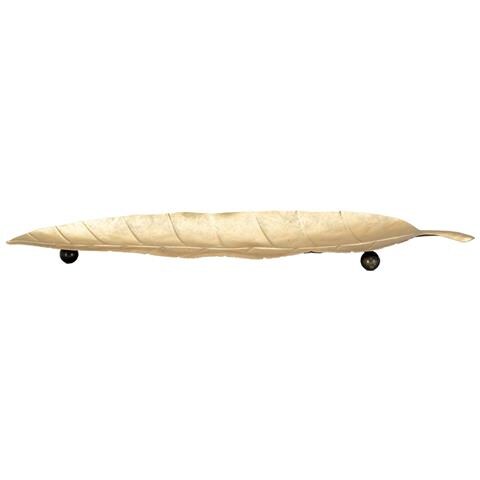 Svuotatasche Foglia Long In Ferro Dorato 38x3x11 Cm - Foto 1