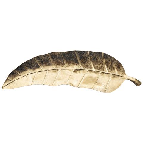 Svuotatasche Foglia Long In Ferro Dorato 38x3x11 Cm - Foto 2