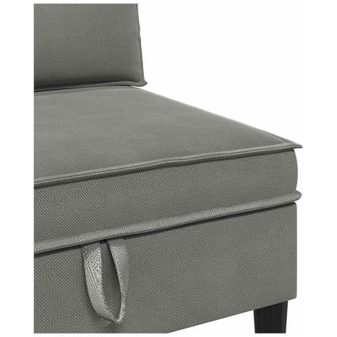 Set di mobili per il soggiorno 4 pcs Grigio scuro Tessuto - Foto 8