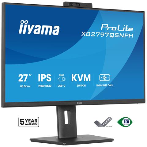 ProLite XB2797QSNPH-B1 27IN IPS LCD 4MS 2560X1440 350CD /M2 HDMI /DP /USB 2 Monitor PC 68,6 cm (27") 2560 x 1440 Pixel Quad HD Nero - Foto 1