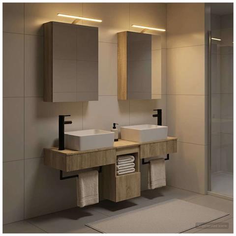 Set di Armadi da Bagno 5 pcs Rovere Sonoma 50 x 14,5 x 70 cm - Foto 2