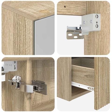 Set di Armadi da Bagno 5 pcs Rovere Sonoma 50 x 14,5 x 70 cm - Foto 9