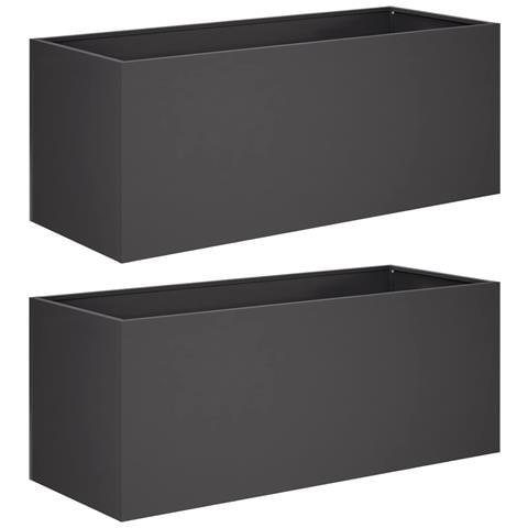 Vaso da giardino 2 pz Nero 100 x 40 x 40 cm - Foto 1